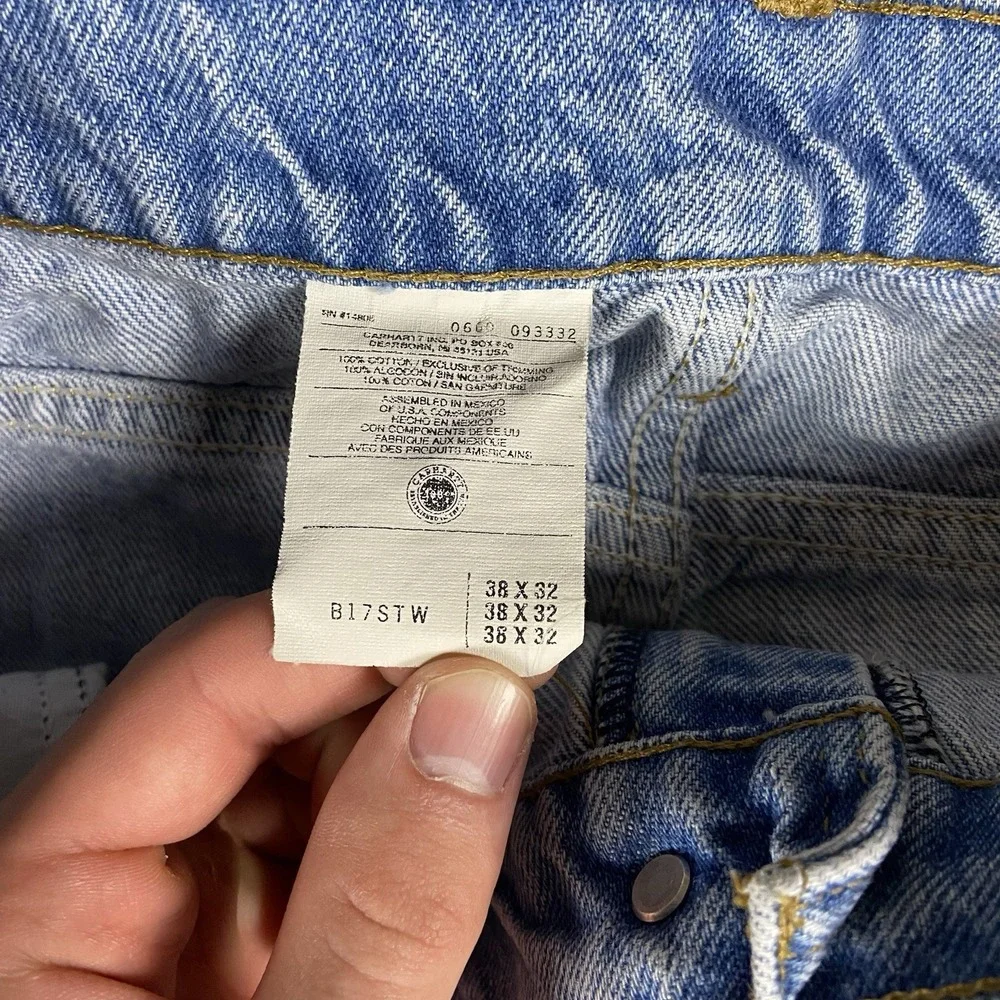 Vintage Carhartt Jeans Size 38x32 Blue Denim Relaxed Fit Tapered‎ Leg Workwear